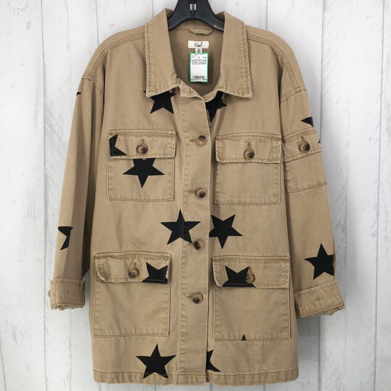 M Denim star print shacket