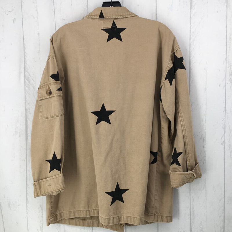 M Denim star print shacket