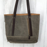 zip top mixed media tote