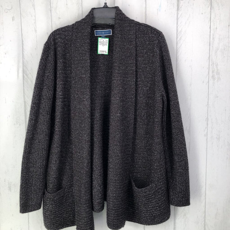 XL Ribbed open front cardigan