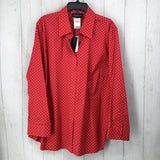 R74 3X Polka dot button down l/s top