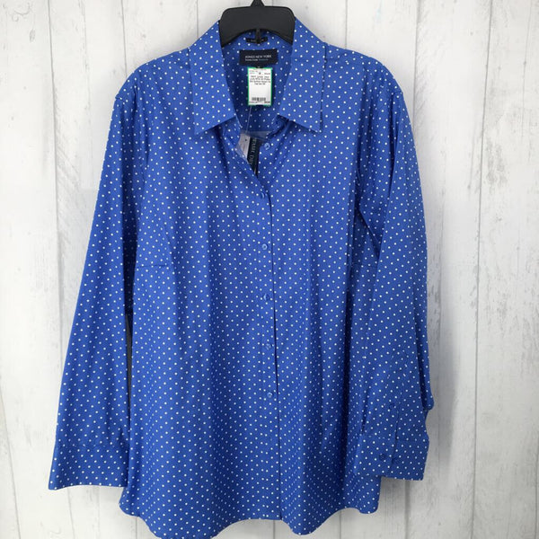 R74 3X Polka dot button down l/s top