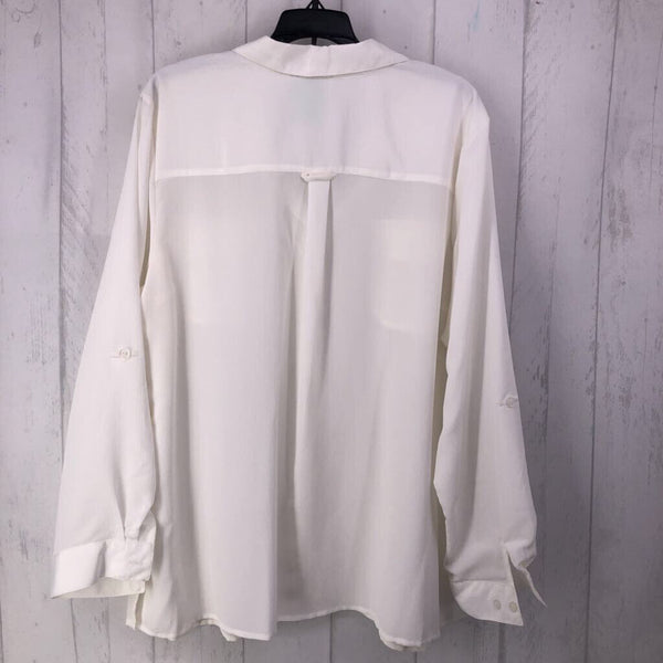 3X White button down l/s top