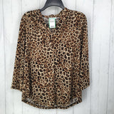 M Animal print 3/4 slv top