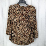 M Animal print 3/4 slv top