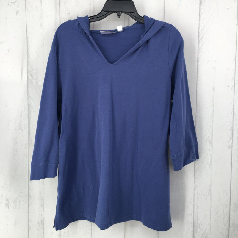 L V-neck hooded l/s top