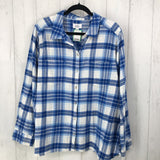 XXL Plaid button down l/s top