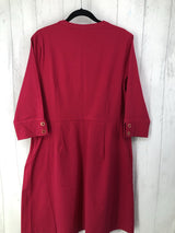 18W Notch-neck 3/4 slv dress