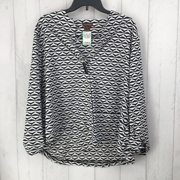 XL Printed single button 3/4 slv cardigan