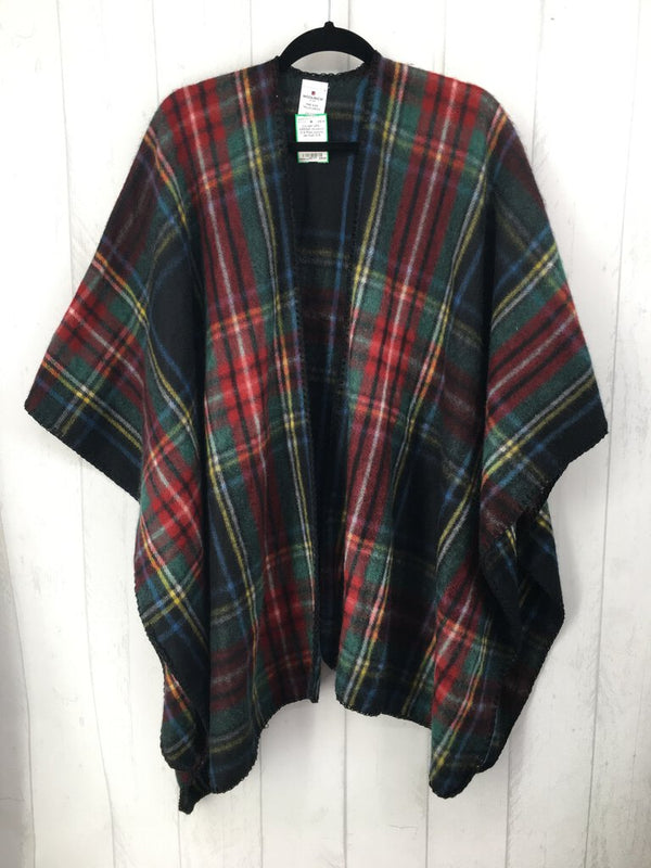 O/S Plaid poncho