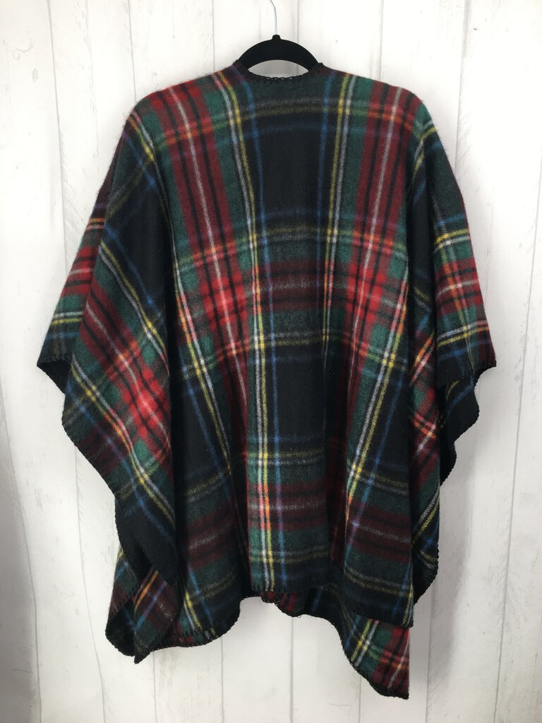 O/S Plaid poncho