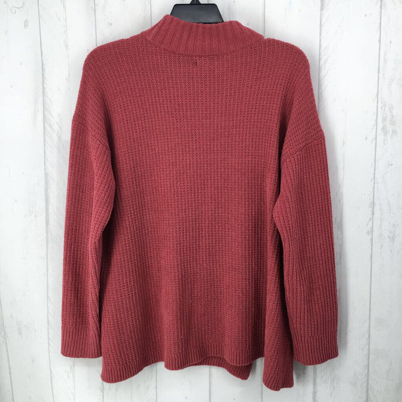 XL Mock-neck slit sides sweater