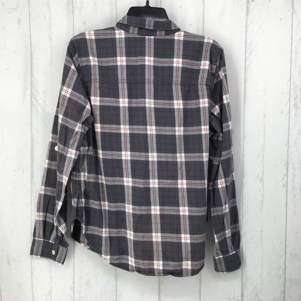 L Plaid button down l/s top