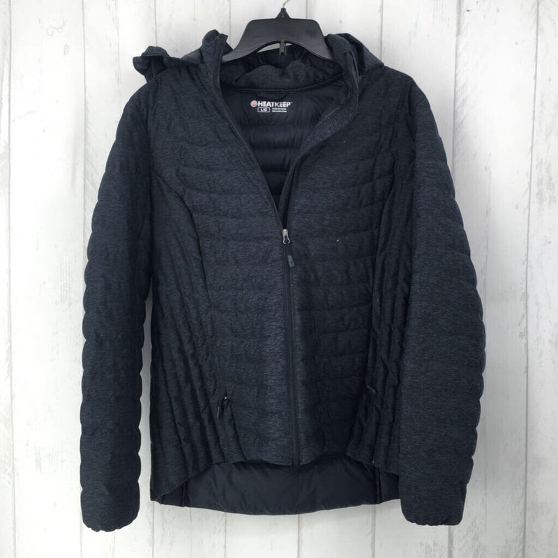 L Quilted hooded coat