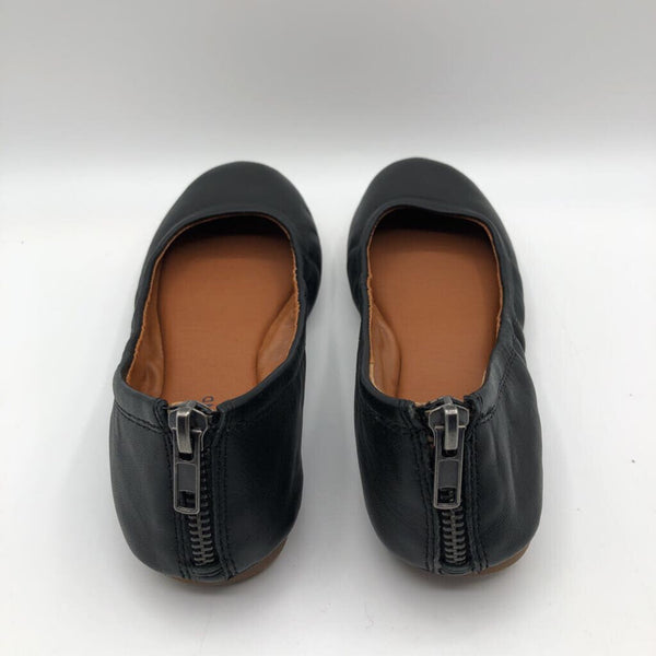 6 Leather zipper heel slip on