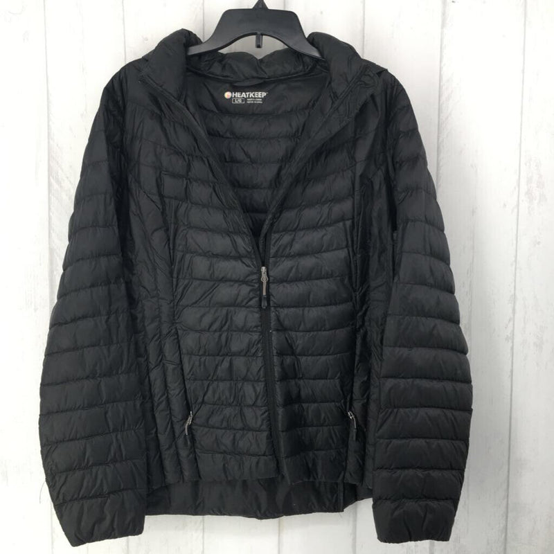 L Quilted hooded coat