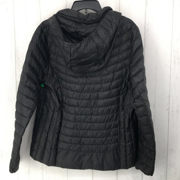 L Quilted hooded coat