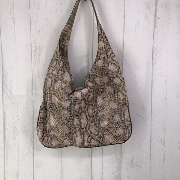 snake skin embossed hobo shoulder bag