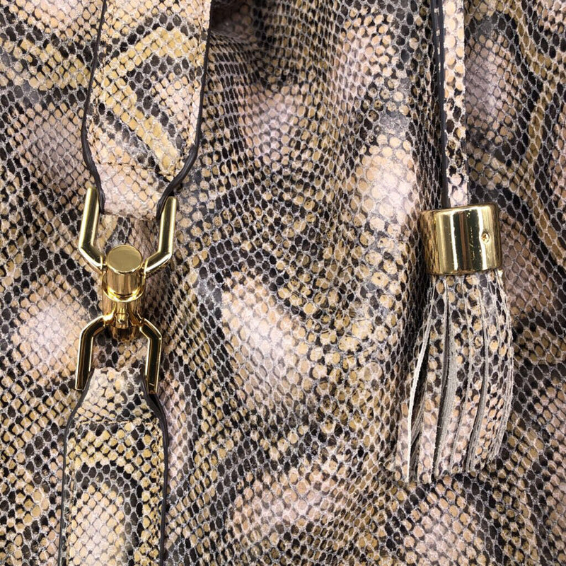 snake skin embossed hobo shoulder bag