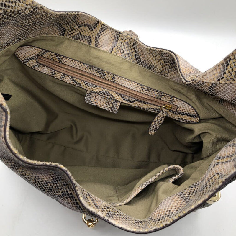 snake skin embossed hobo shoulder bag