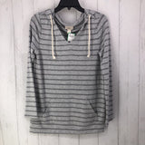 S Striped hooded l/s top