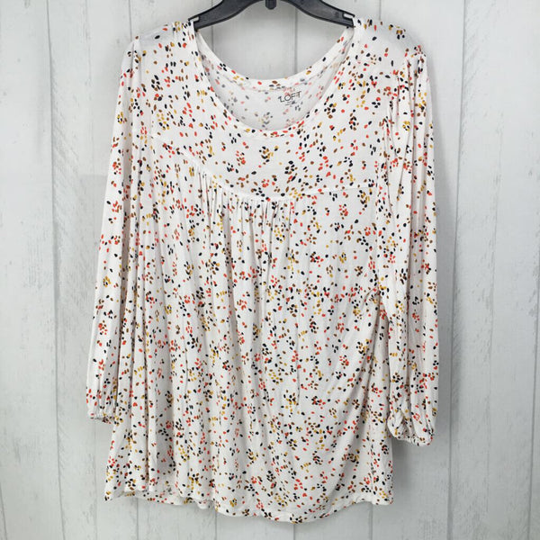 XL 3/4 slv dot print top