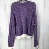 M Knit sweater w/frayed hem