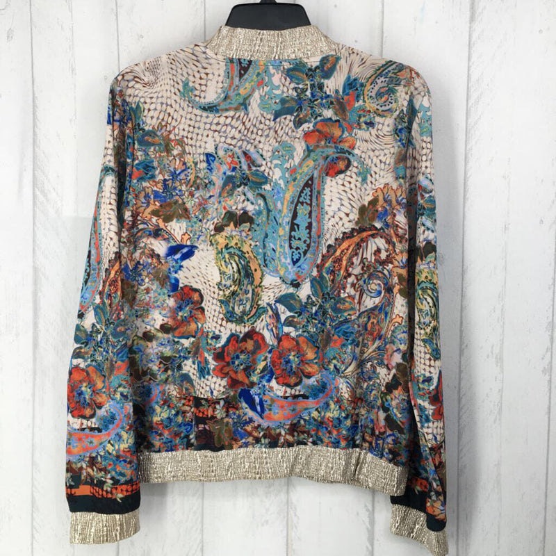 L Printed zip up jacket