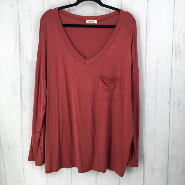 2XL V-neck l/s top