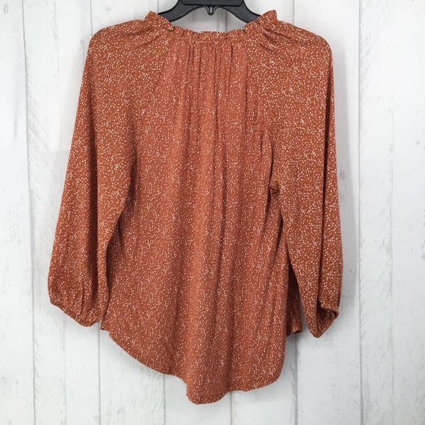 XS Printed tie front l/s top