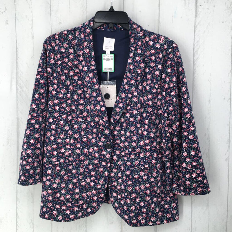 R64 L floral button blazer