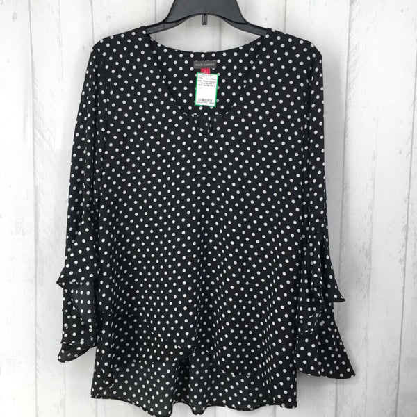 L l/s polka dot v-neck top