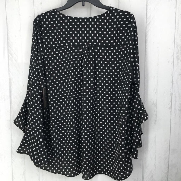 L l/s polka dot v-neck top