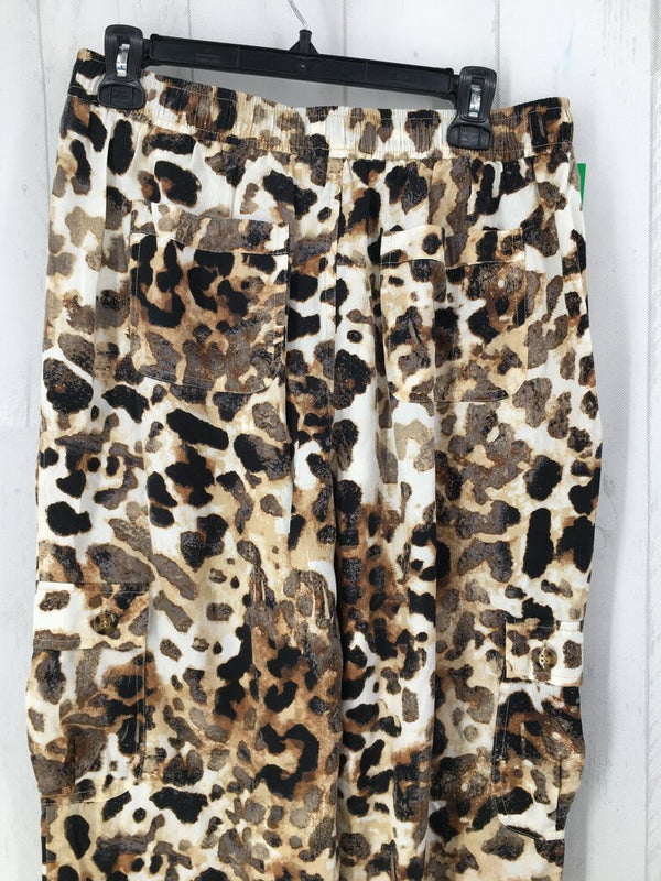 L animal print drawstring pants