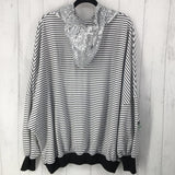 2X Striped sequin hood dolam slv top