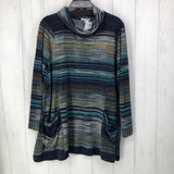 M Striped T-neck l/s tunic