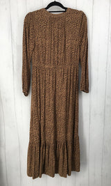 S Animal print tiered l/s dress