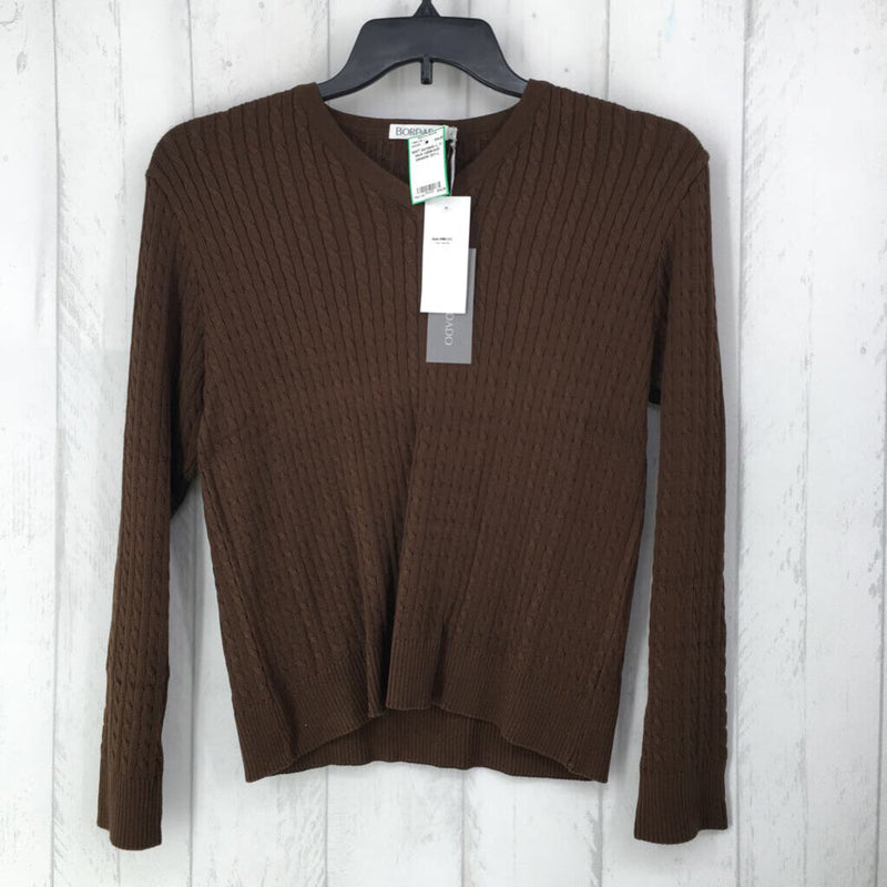 L V-neck cable-knit sweater