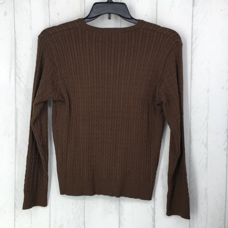 L V-neck cable-knit sweater