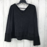 L l/s hi-low crop top