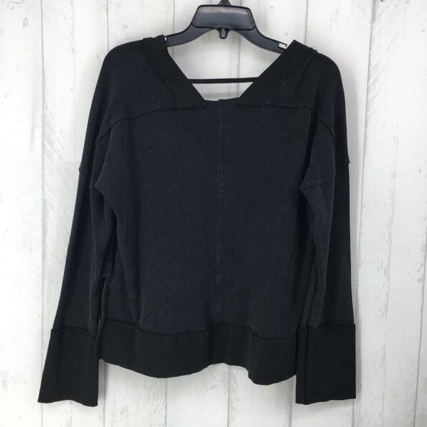 L l/s hi-low crop top