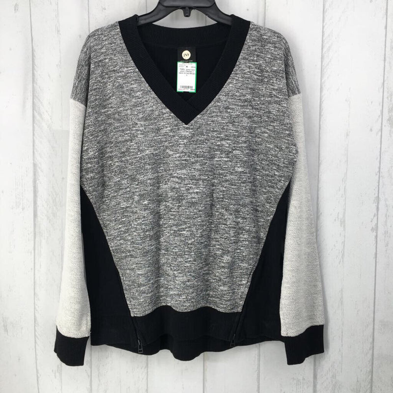 L Marled v-neck l/s top