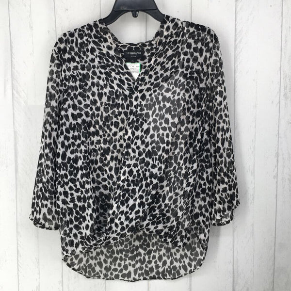 PL Animal print crossover 3/4 slv top