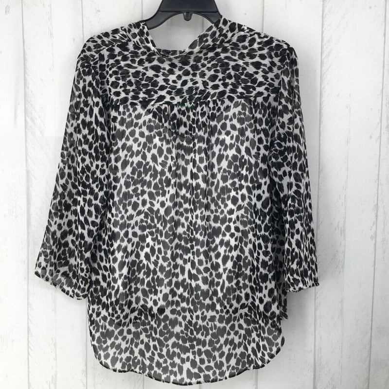 PL Animal print crossover 3/4 slv top