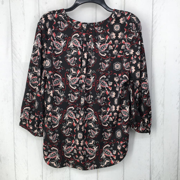 PL Paisley prnt v-neck 3/4 slv top