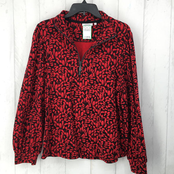 L Printed quarter zip l/s top