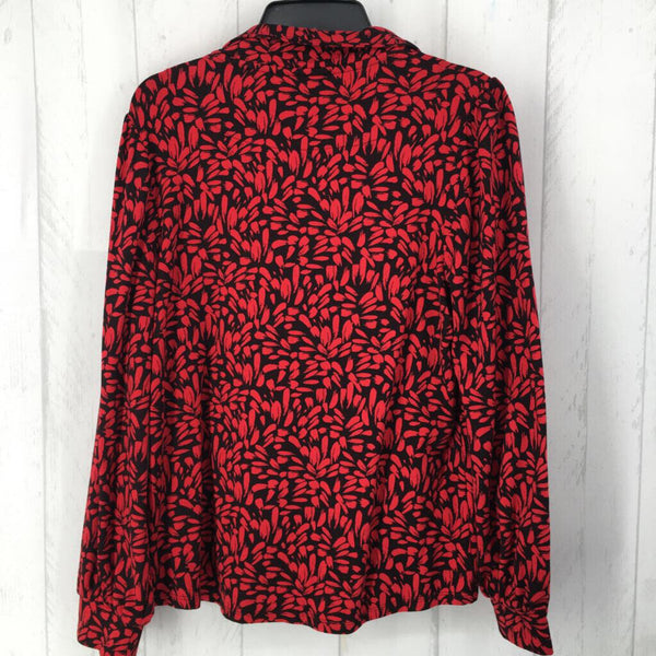 L Printed quarter zip l/s top