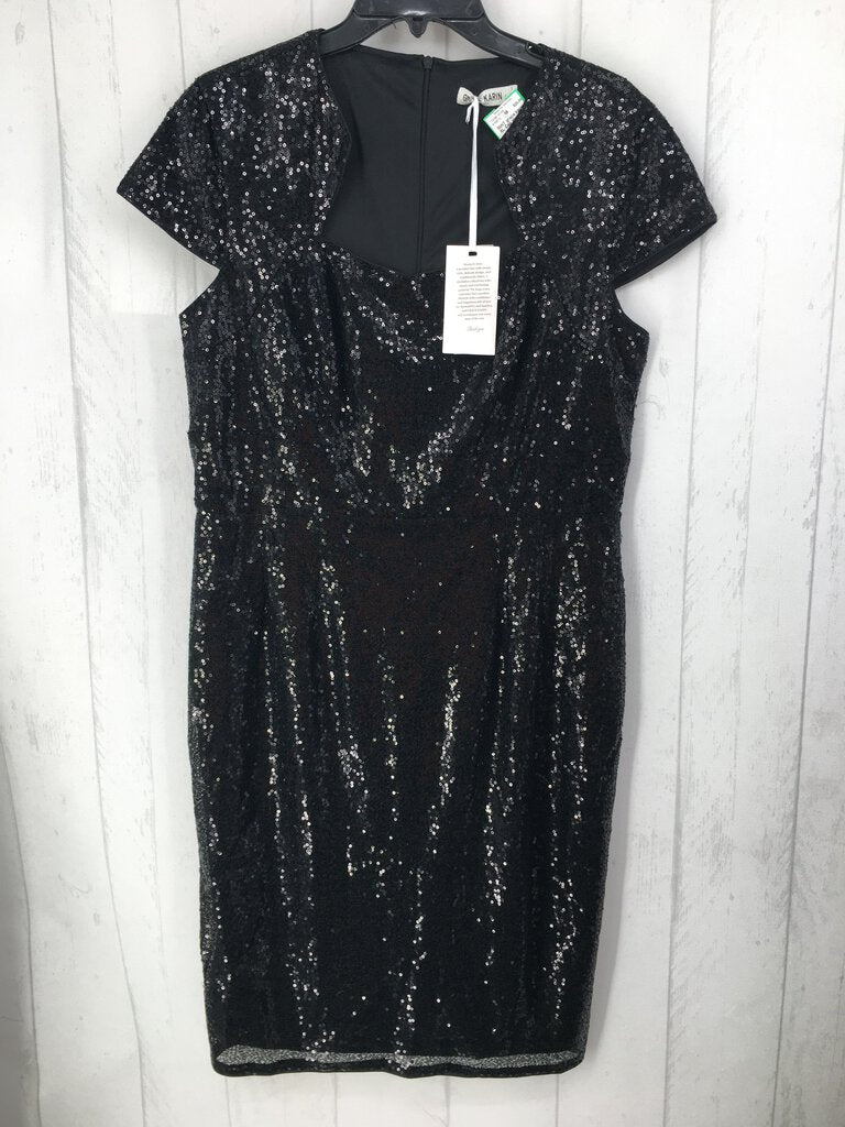 XL Cap slv sequin dress