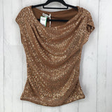 S Sequin cap slv top