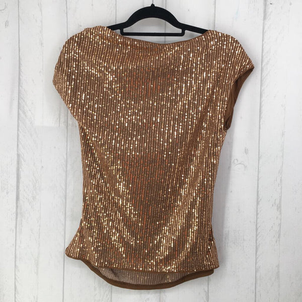 S Sequin cap slv top